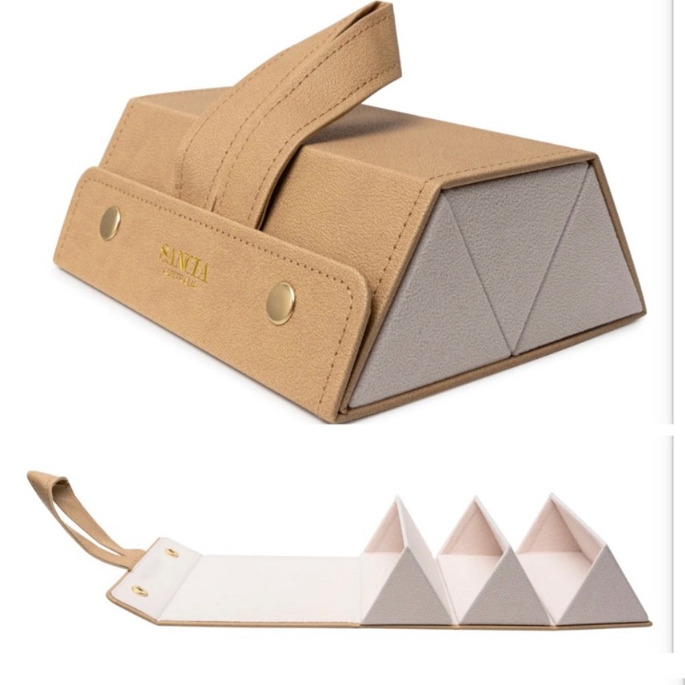 Sancia Tan Faux Leather sunglass holder
